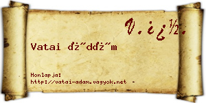 Vatai Ádám névjegykártya