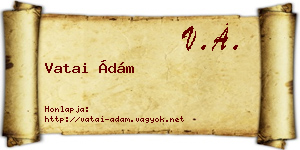 Vatai Ádám névjegykártya